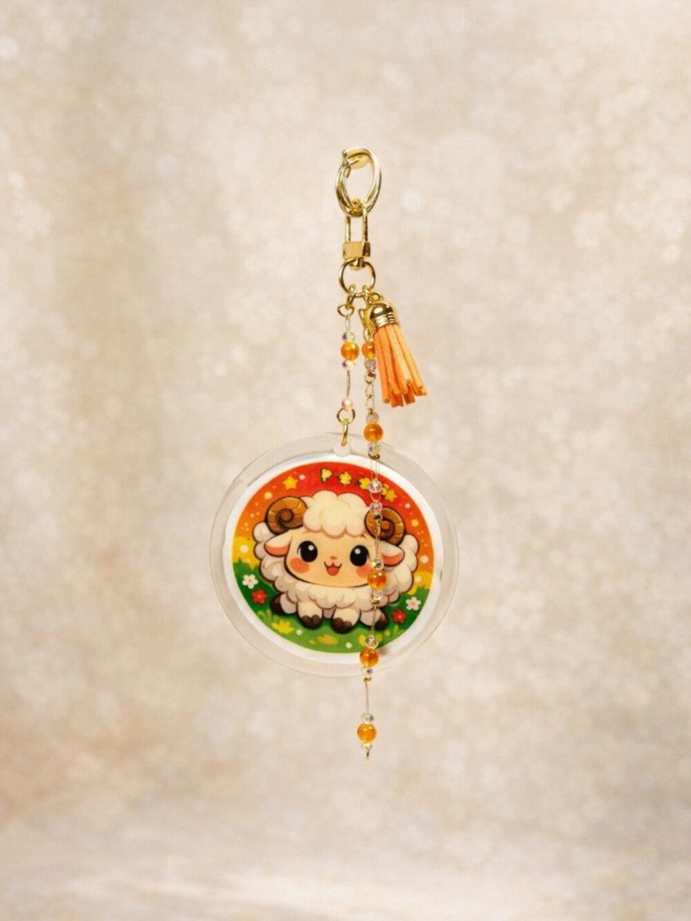 Aries Keychain 6" – Kawaii Zodiac Ram Charm